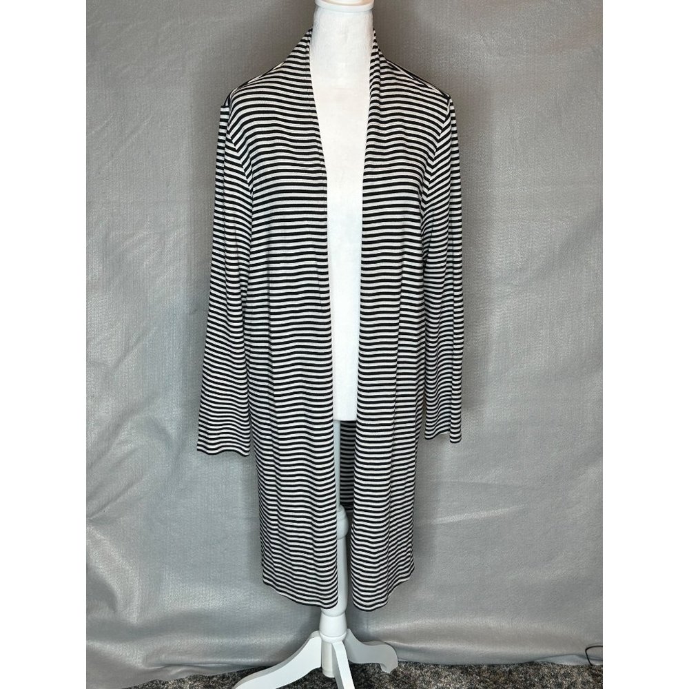 J. Jill Wearever Collection Black and Gray Knit Long Sleeve Jacket Size Large‎
